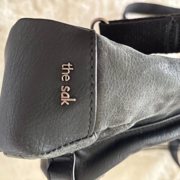 The Sak Black Leather Backpack Purse Distressed Look Leather main image 5